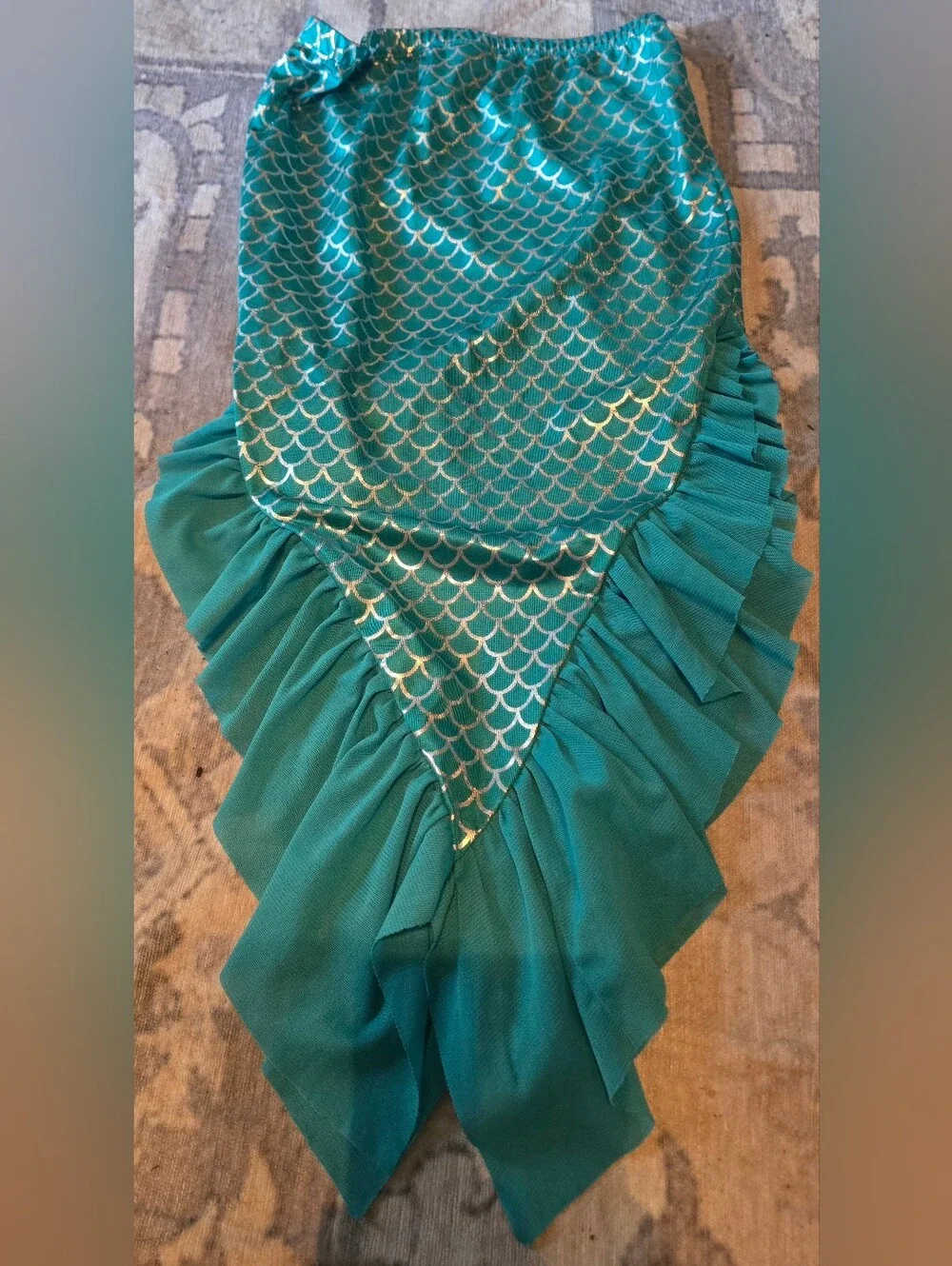 Cat And Jack Mermaid Tail Swim Skirt Cover Up Silver Scale Print